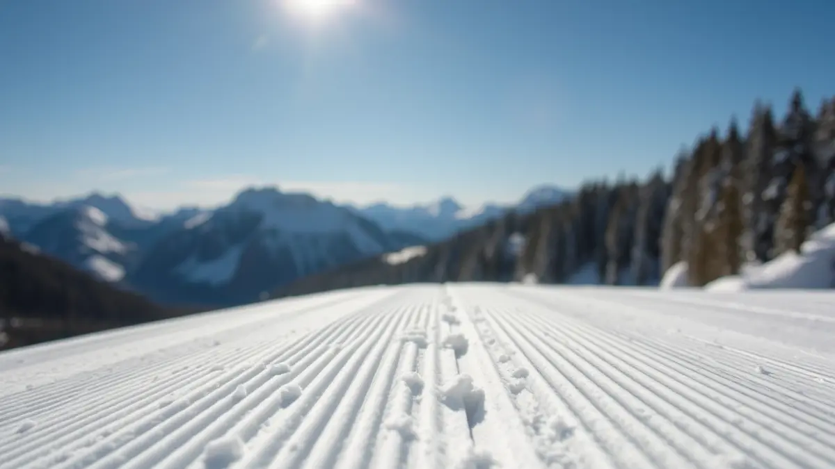 Generic image of a ski slope with fresh snow and mountains in the background.
