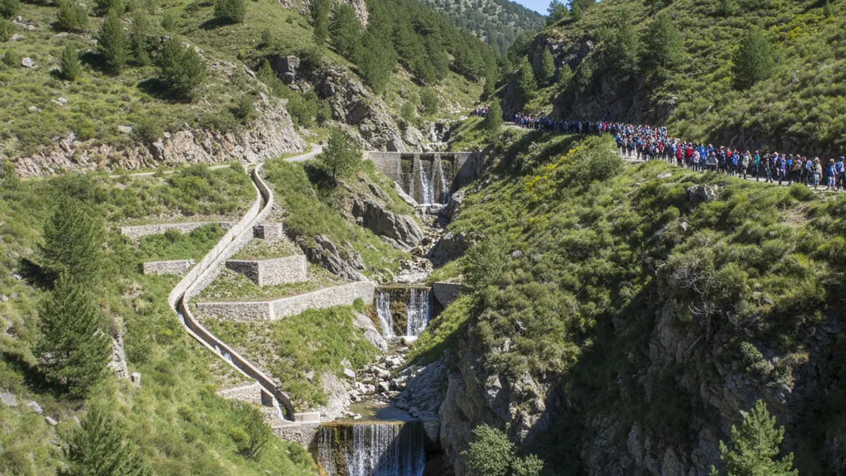 Image of the drainage works in the Cauchiles ravine in Sierra Nevada.