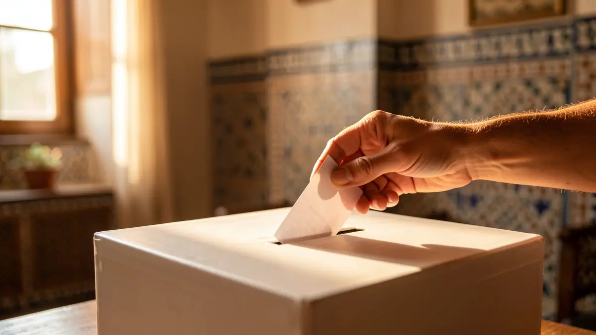 Generic image of a ballot box with a hand casting a vote.