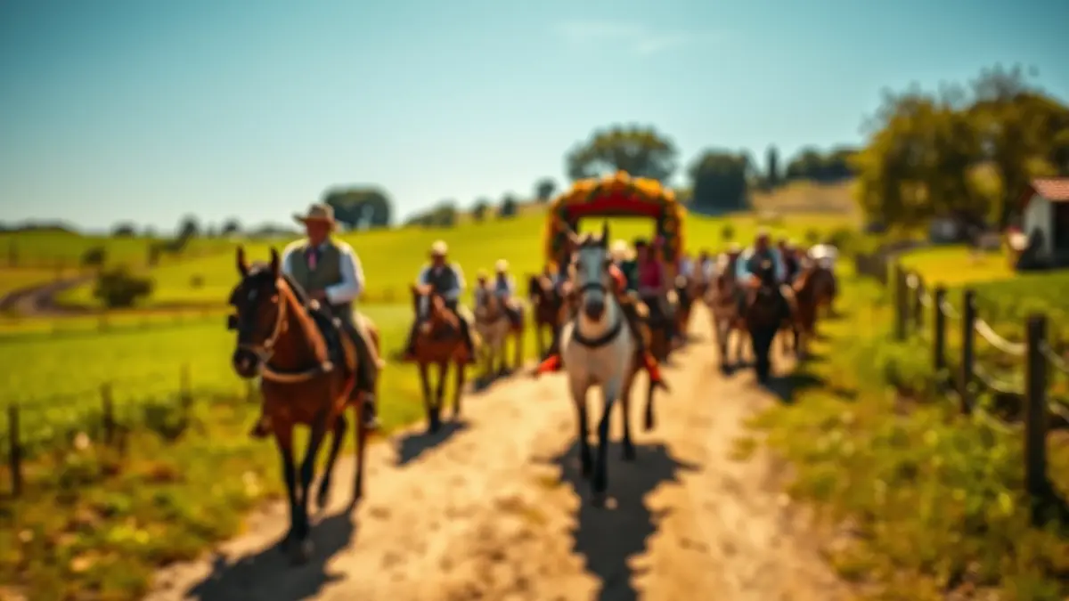 Generic image of a traditional romería in a rural setting.