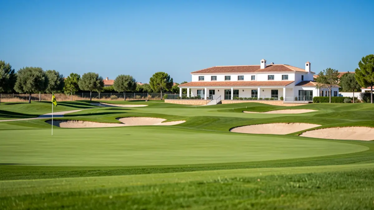 Imagen genérica de un campo de golf en Andalucía con instalaciones.