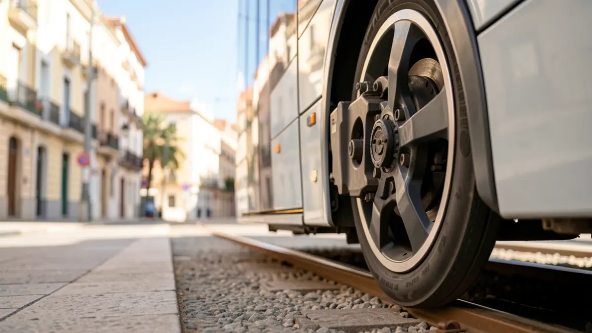 Generic image of a modern tram in Granada.