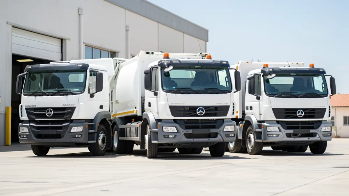 Generic image of three waste collection trucks.