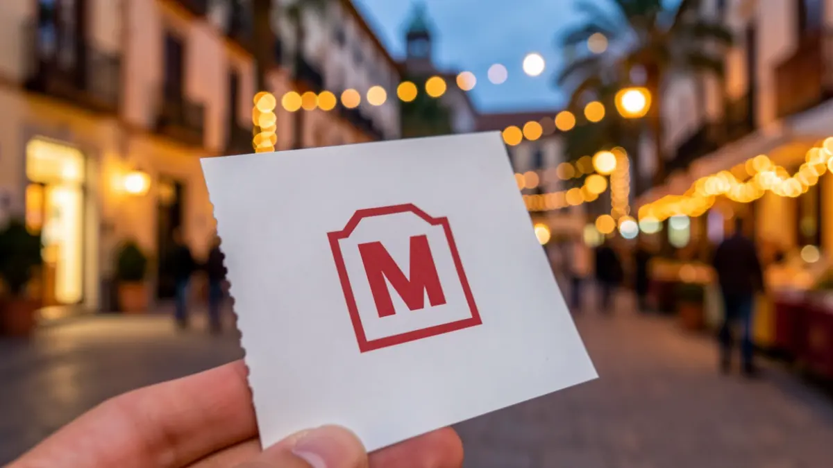 Generic image of a winning lottery ticket in a Spanish city square.