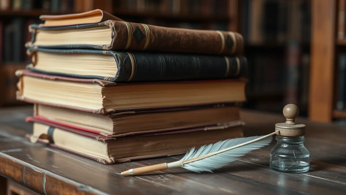 Generic image of old books and a quill pen, evoking a historical and study atmosphere.