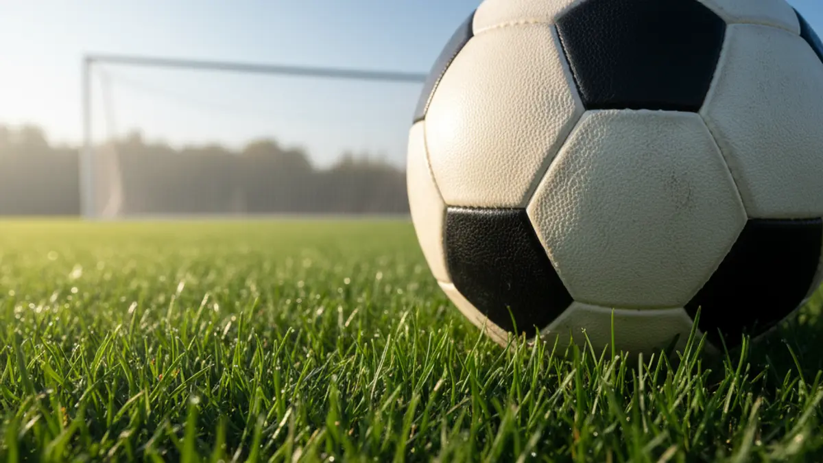 Generic image of a soccer ball on grass.