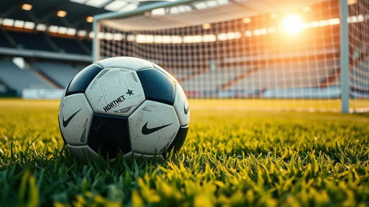 Imagen genérica de un balón de fútbol sobre el césped de un estadio.