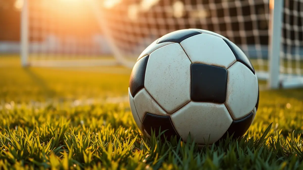 Generic image of a soccer ball on a football pitch.