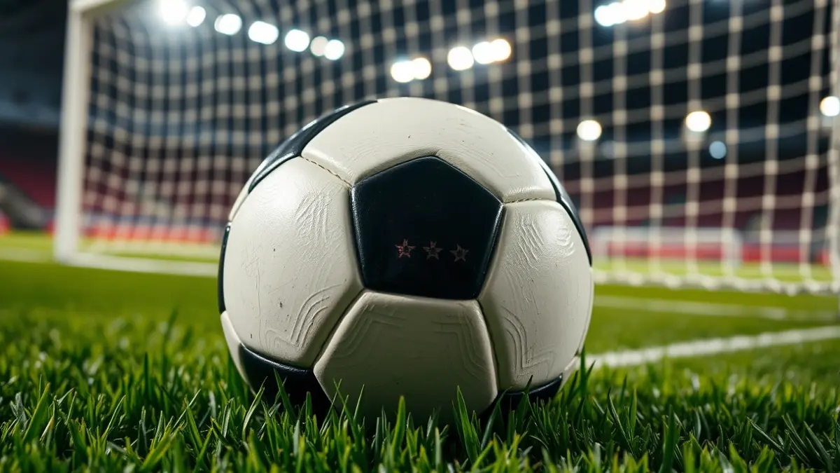 Imagen genérica de un balón de fútbol sobre el césped de un estadio.