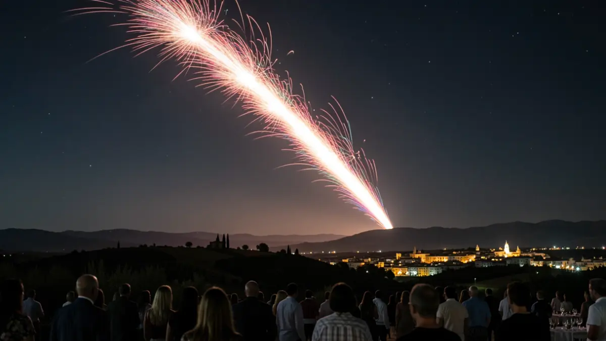 Imagen de una bola de fuego cruzando el cielo nocturno sobre Andalucía.