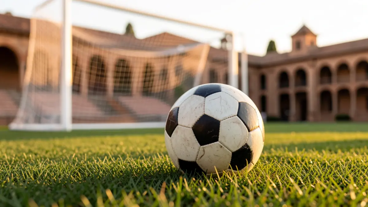 Imagen genérica de un balón de fútbol sobre césped en un estadio.
