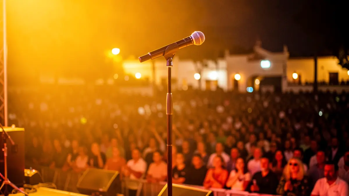 Imagen genérica de un concierto en Andalucía con luces y público.