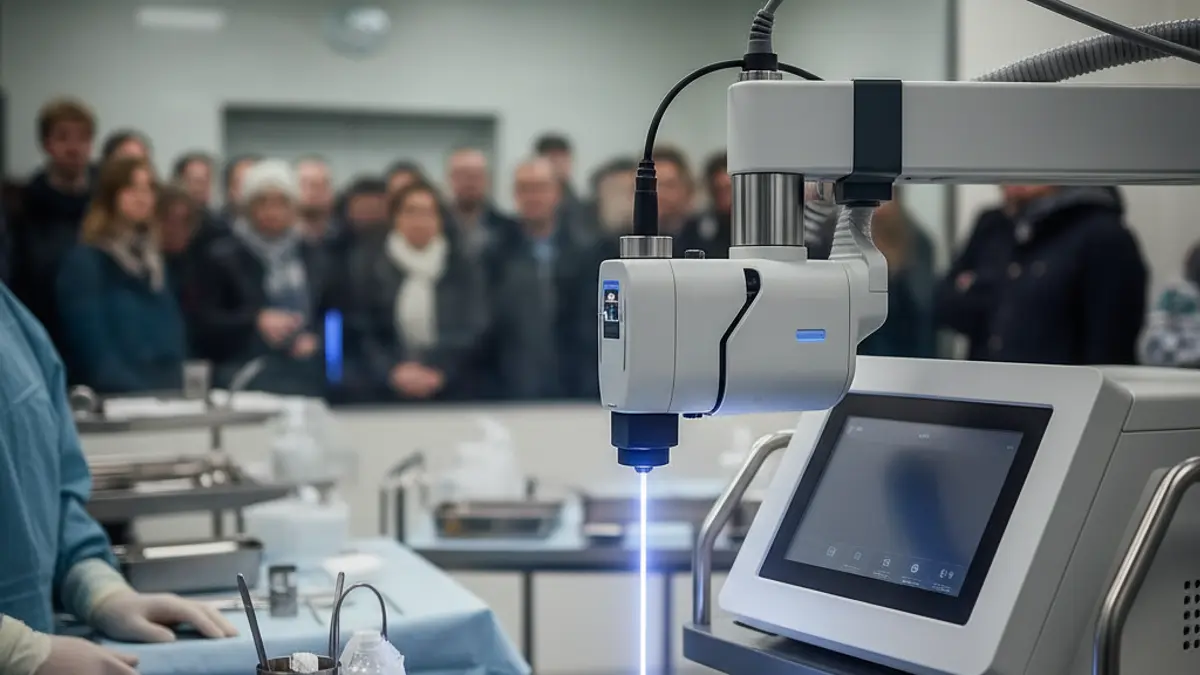 Imagen genérica de un láser de CO2 en un entorno médico.