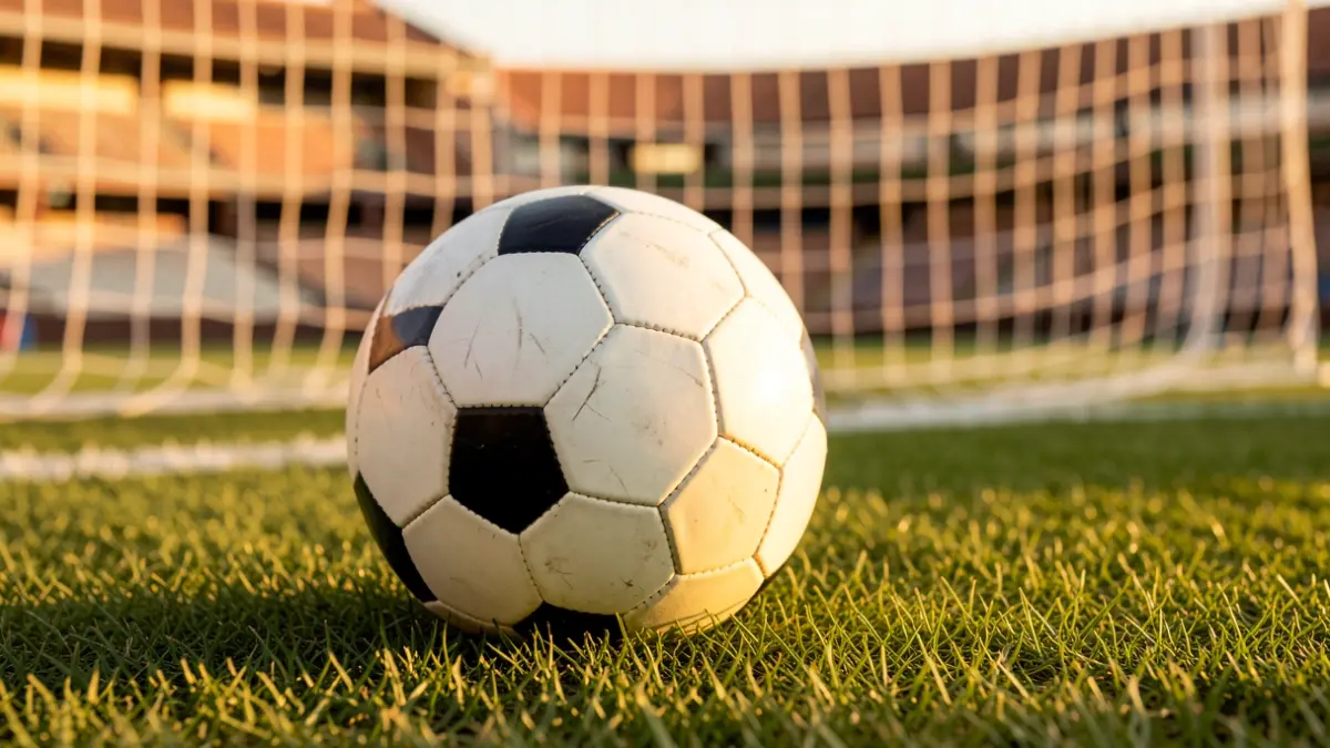 Generic image of a soccer ball on grass.