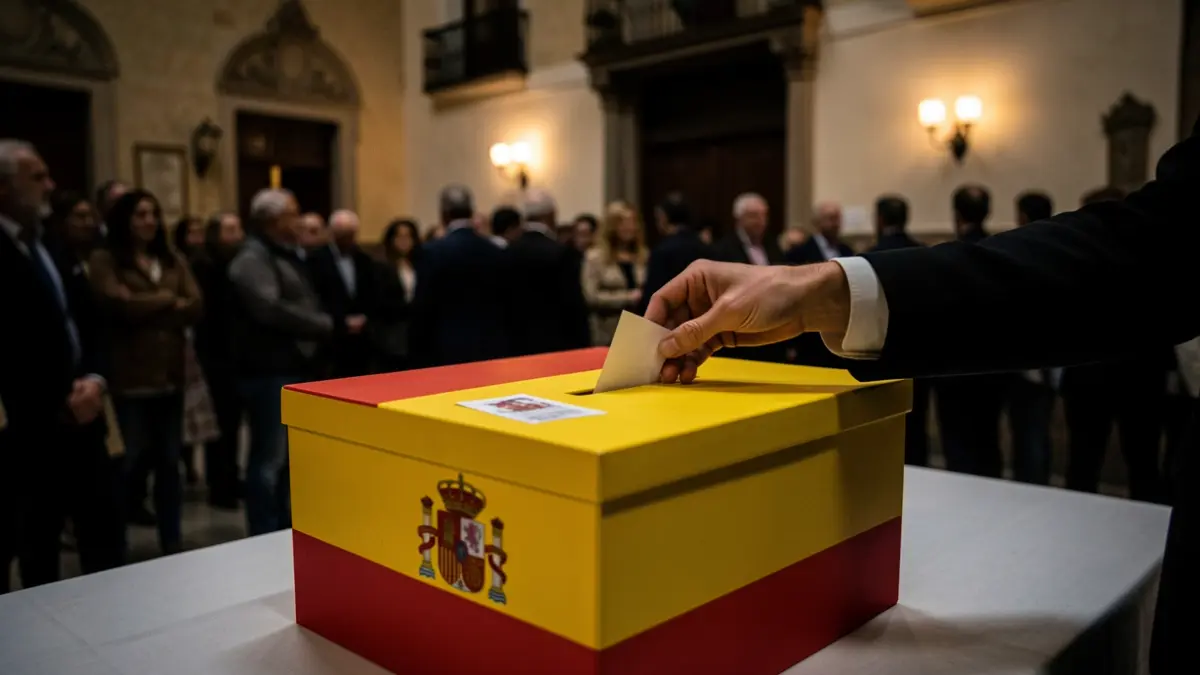 Imagen genérica de una urna electoral con una mano depositando un voto.