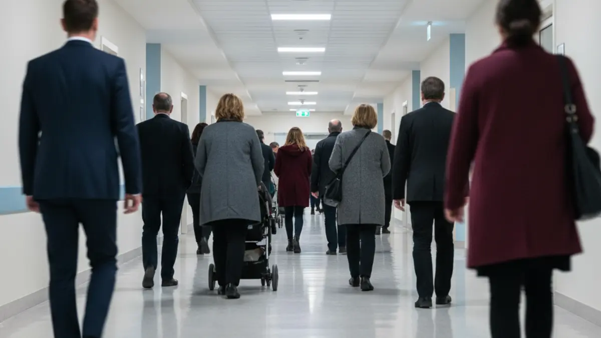 Generic image of a hospital corridor with blurred figures.