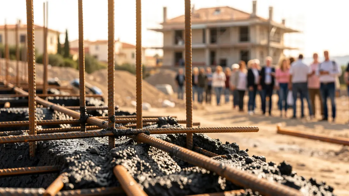Image of construction materials and unfinished public works in Andalusia.