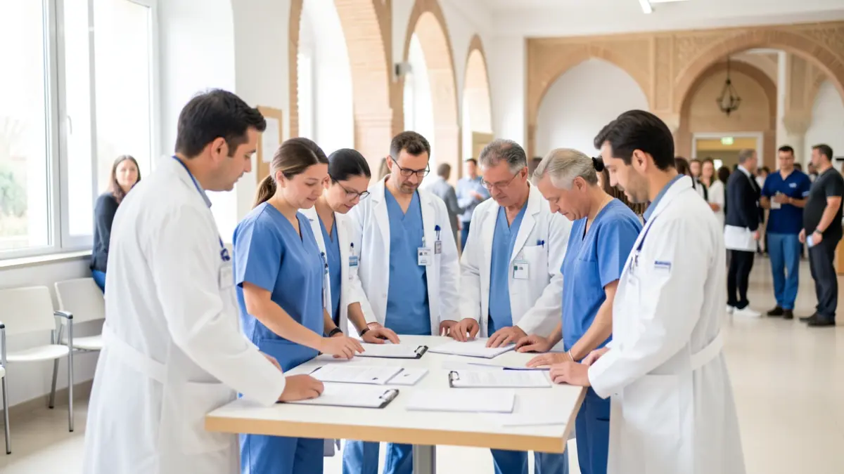 Generic image of medical professionals in an Andalusian hospital.