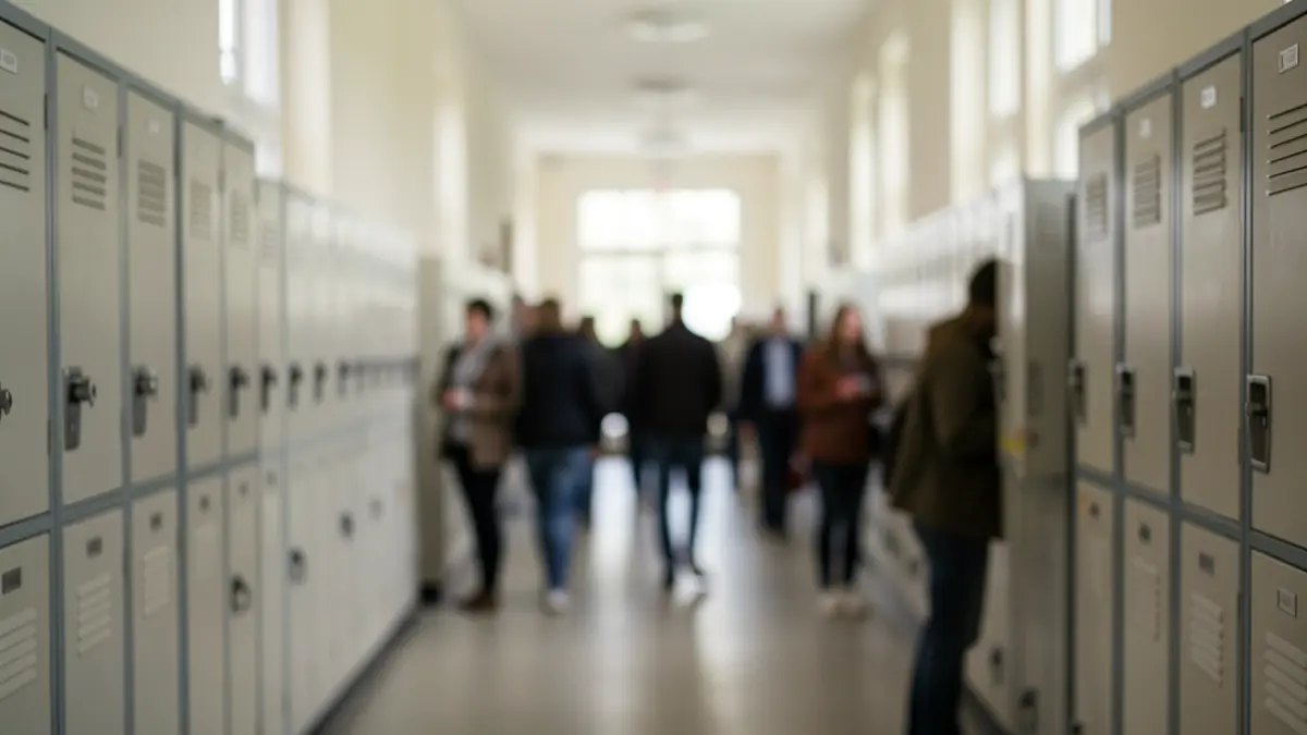 Imagen genérica de un pasillo escolar vacío.