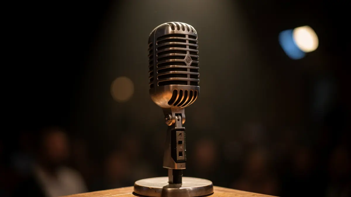 Generic image of a vintage microphone.