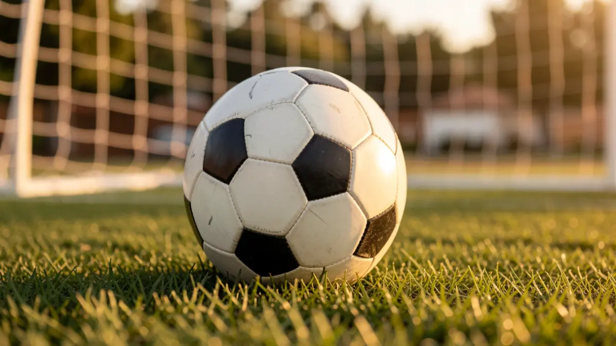 Generic image of a soccer ball on grass.