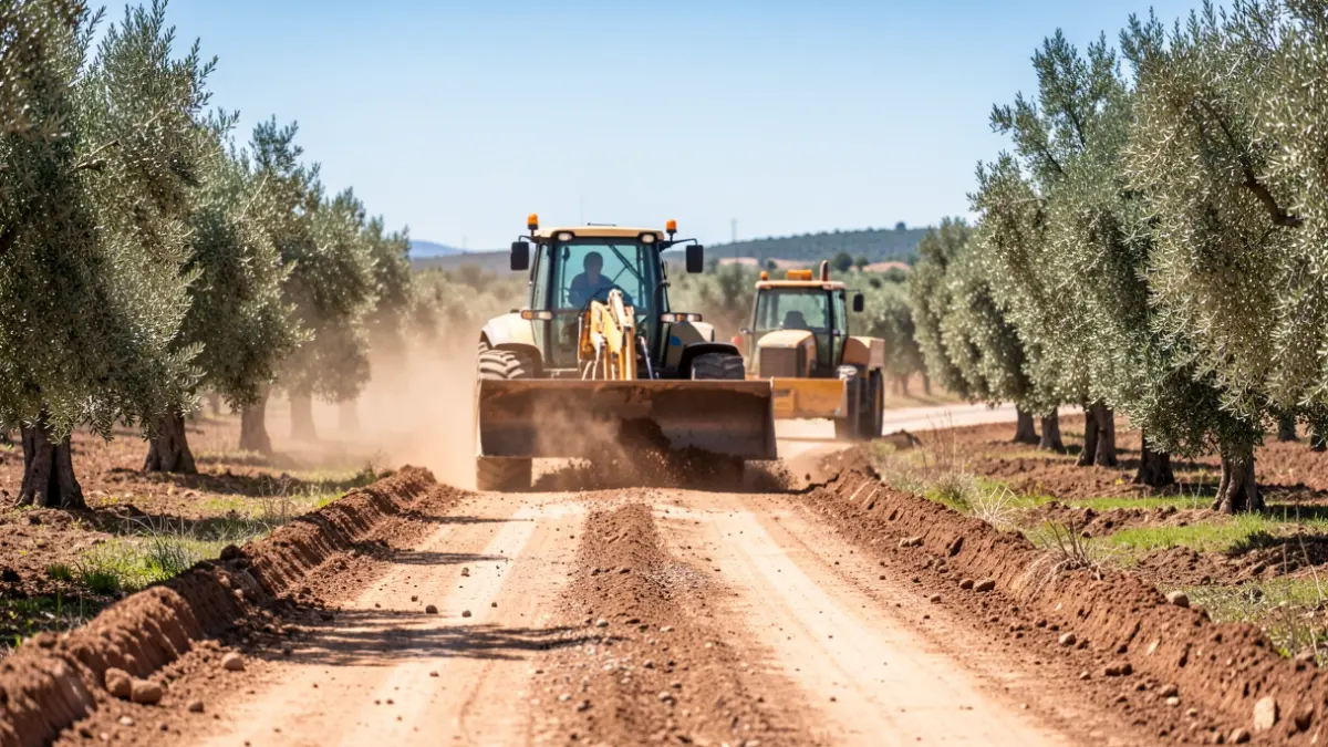 Imagen genérica de reparación de caminos rurales en Andalucía.
