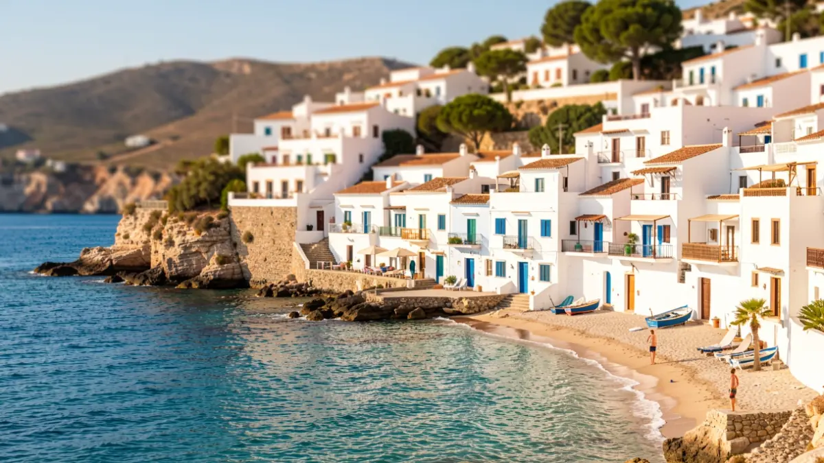 Imagen genérica de un pueblo blanco costero en Andalucía.