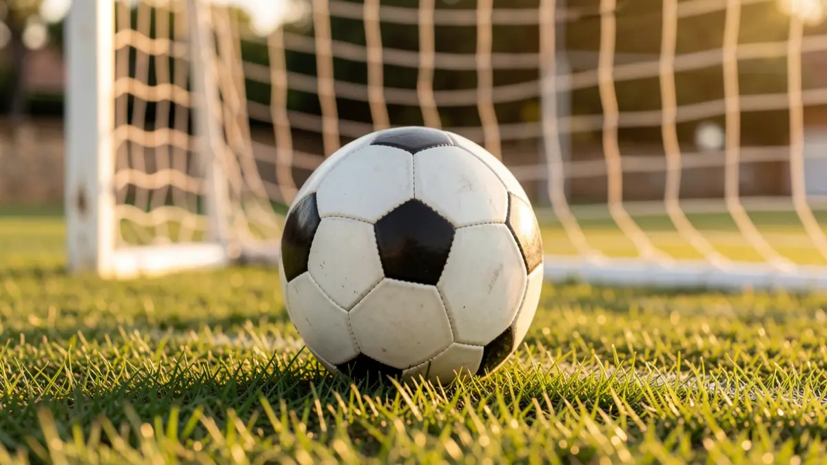 Generic image of a soccer ball on grass.