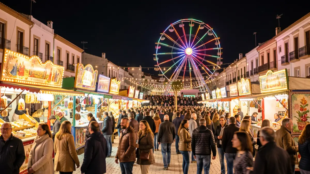 Generic image of the Feria Real of Algeciras with lights and festive atmosphere.