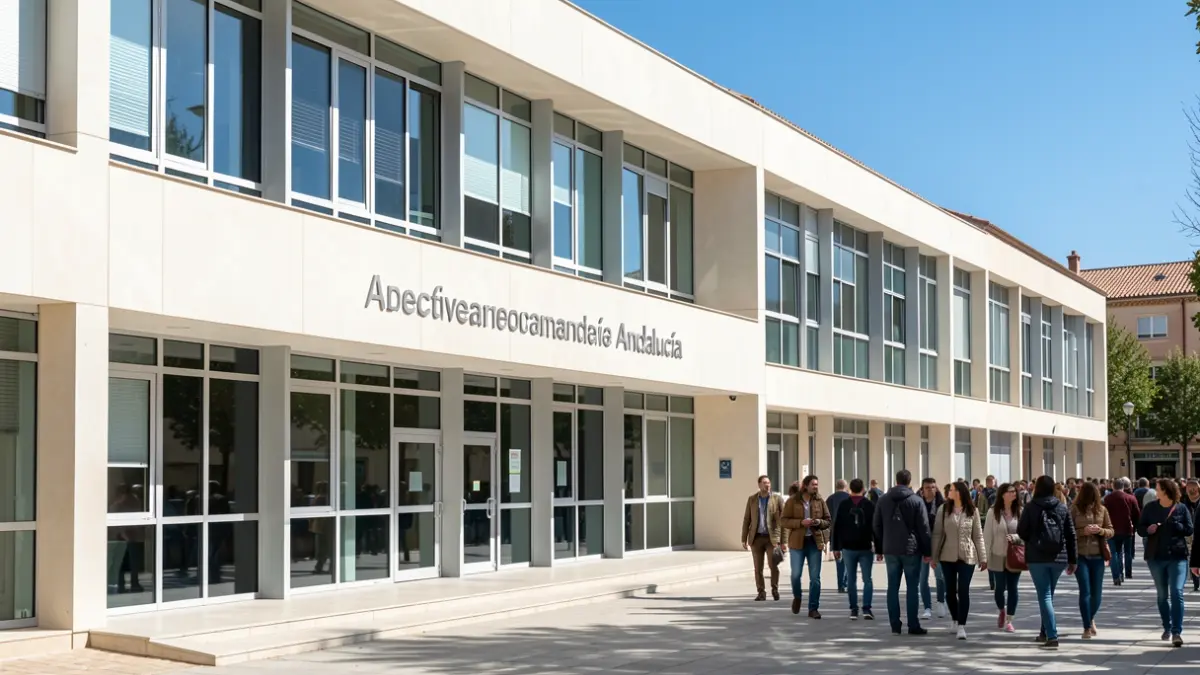 Fachada genérica de un instituto educativo en Andalucía.