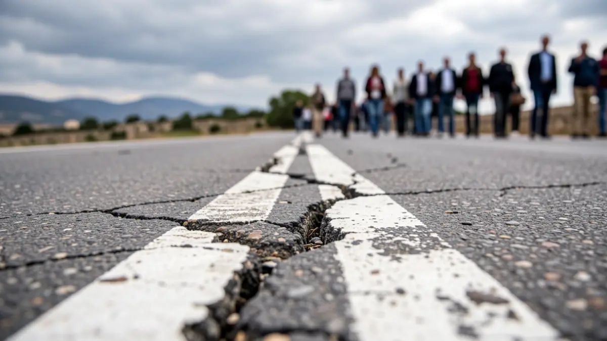 Imagen genérica de una carretera con desperfectos.