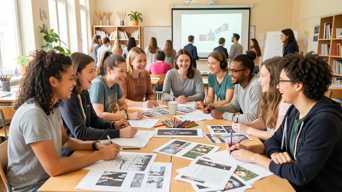 Generic image of students working on a film project.