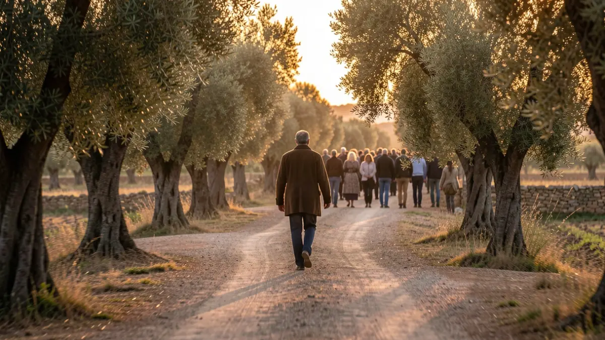 Imagen genérica de una carretera rural andaluza al atardecer, evocando compasión y determinación.