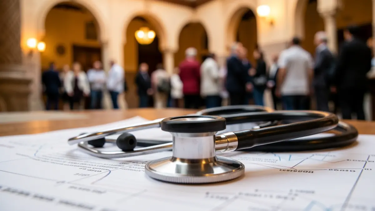 Generic image of a stethoscope on a medical report.