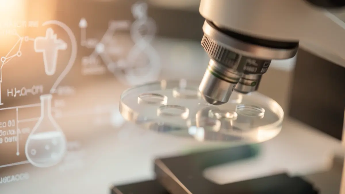 Generic image of a microscope slide in a medical research setting.