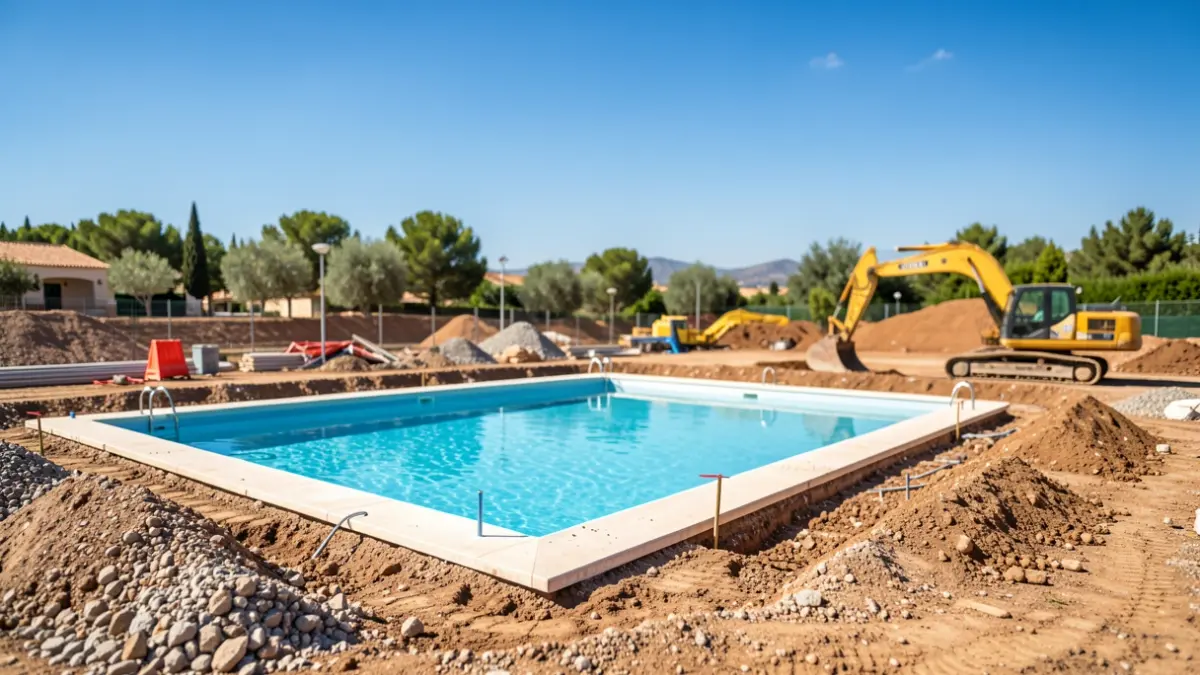 Excavación para la nueva piscina de verano en San Fernando.