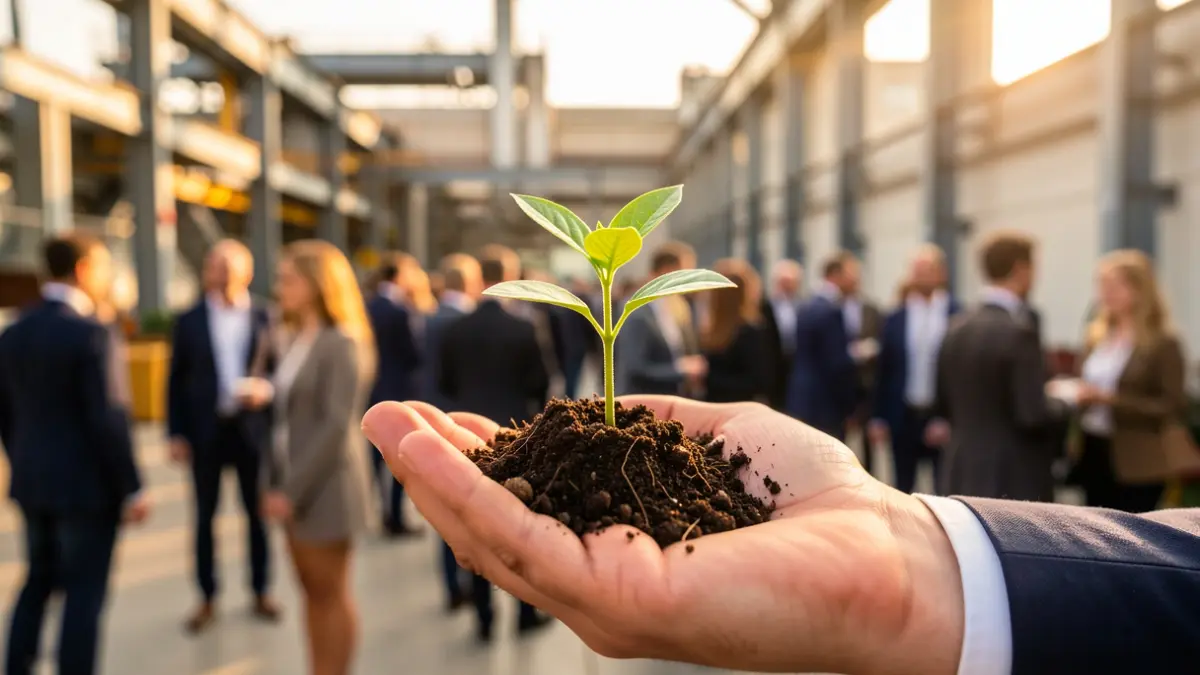 Imagen genérica de una mano sosteniendo una planta joven, simbolizando el crecimiento empresarial.