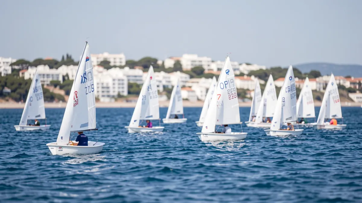 Imagen genérica de regata de vela infantil en la Bahía de Cádiz.