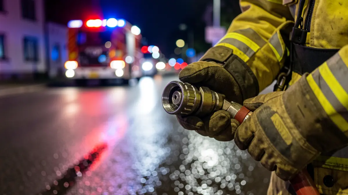Imagen genérica de un bombero en turno de noche.