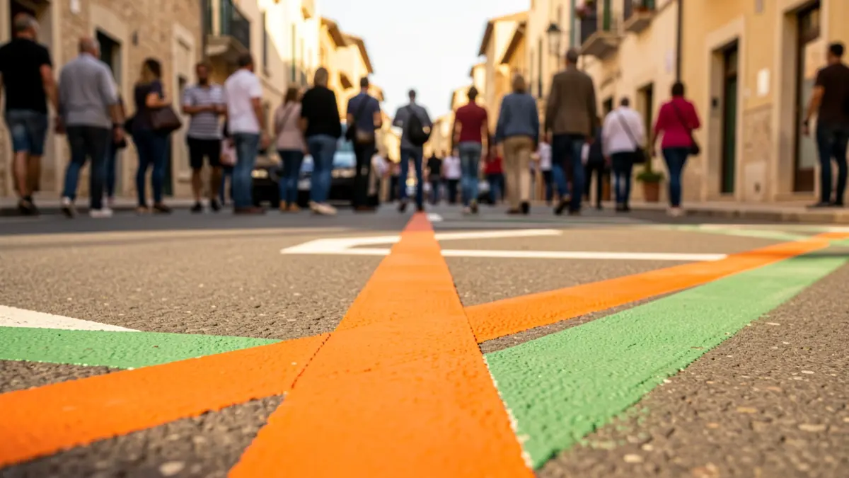 Generic image of a newly painted parking zone in Cádiz.