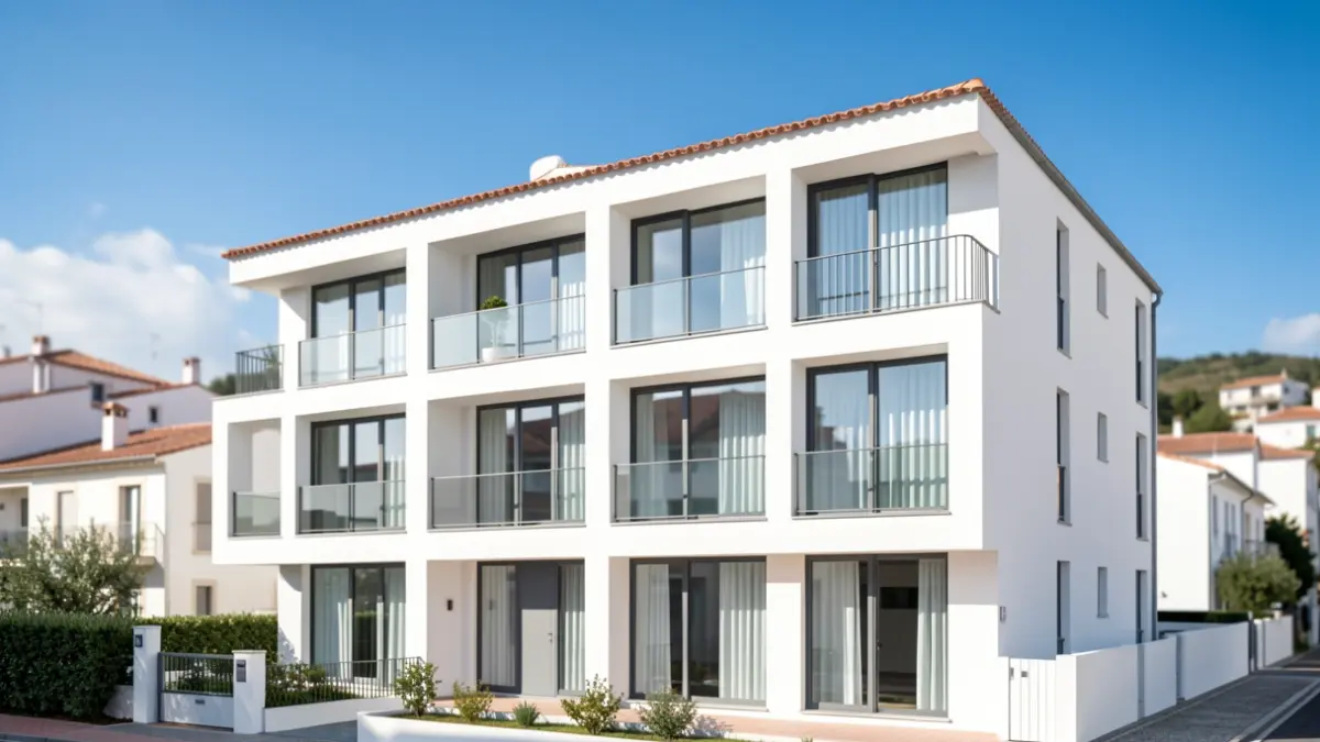 Fachada de un edificio de viviendas sociales en Cádiz.