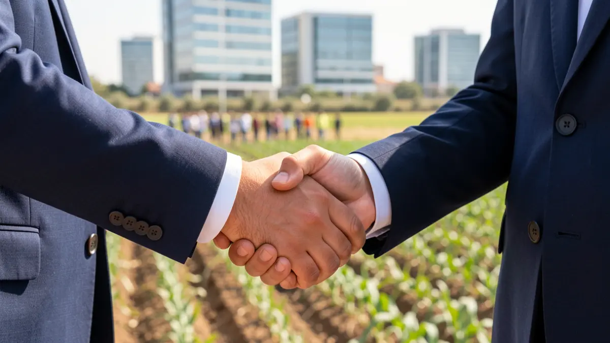 Generic image of a handshake symbolizing collaboration between entities in the agro-food sector.