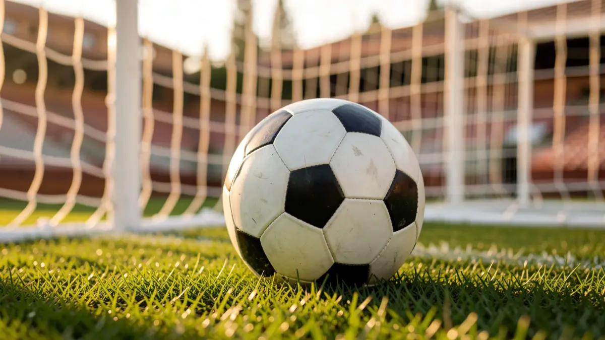 Imagen genérica de un balón de fútbol sobre césped en un estadio.