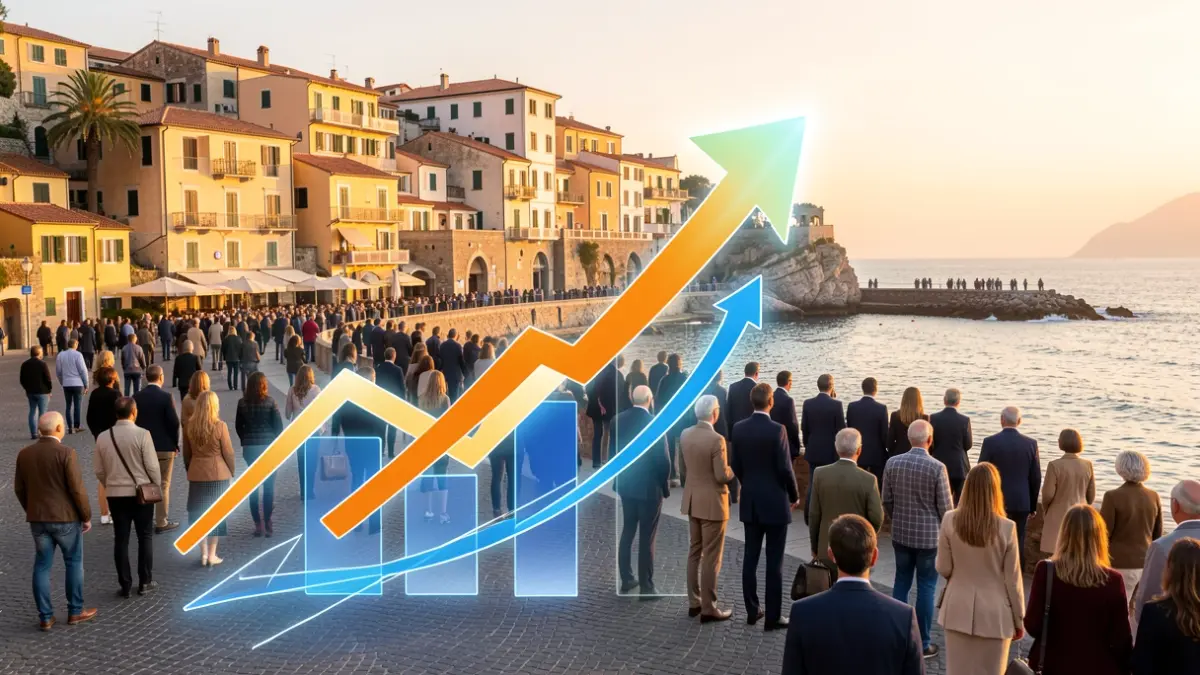 Generic image of economic growth in a coastal area with Mediterranean architecture.