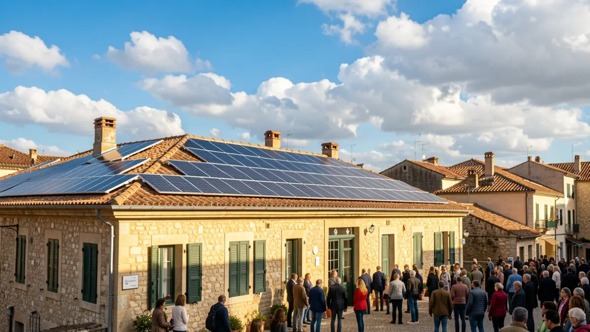 Imagen genérica de paneles solares en un tejado.