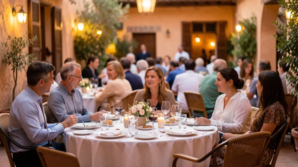 Imagen genérica de un patio andaluz preparado para una cena comunitaria.