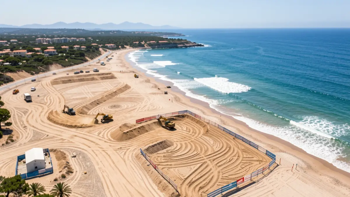 Imagen genérica de obras de regeneración en una playa.