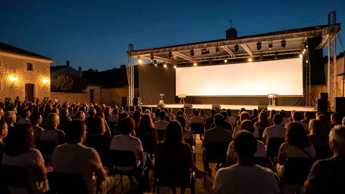 Generic image of an outdoor auditorium at night.