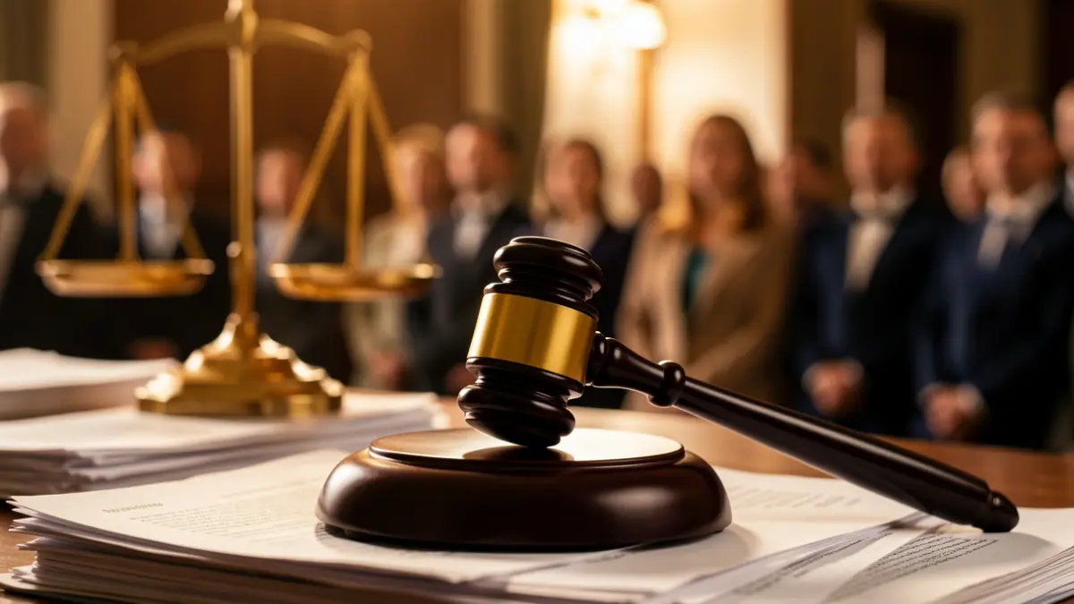 Generic image of a judge's gavel on legal documents.