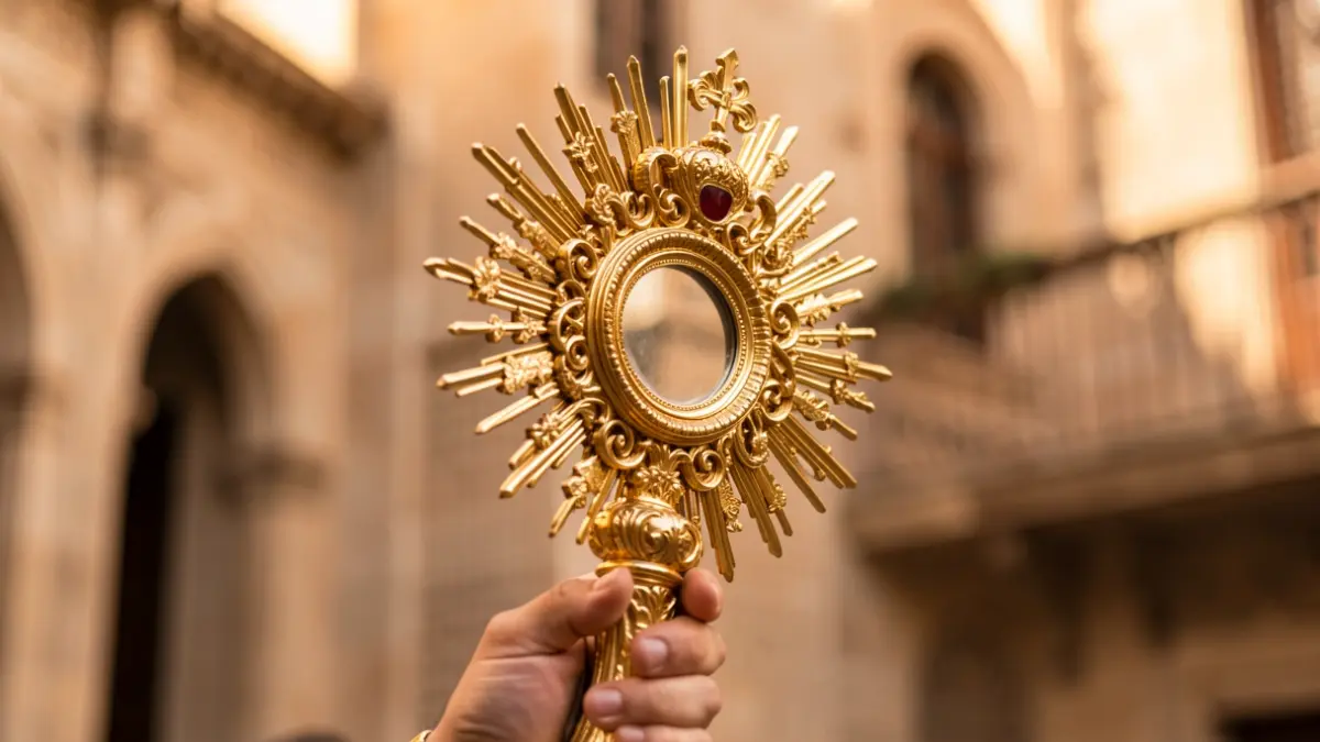 Arfe's monstrance during the Corpus Christi procession in Córdoba.